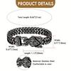 Men'S Nordic Viking Wolf Head Chain Bracelet Punk Norwegian Rider King Stainless Steel Chain