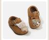 Scarpe per primi passi da bambino Primavera 2025: Scarpe in Pelle Antiscivolo con Suola Morbida e Decorazione Bambolina per Bambini e Bambine