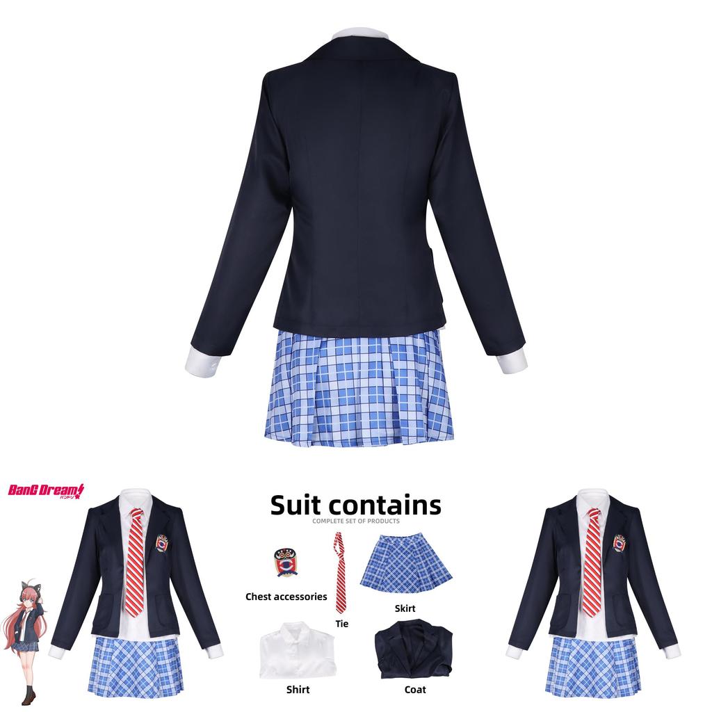 Bang Dream Cosplay Uniform With Wig For Style Cosplay Event Summer