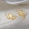European and American Inlaid Water Drop Zircon Stud Earrings, Special-shaped Geometric Curves, Lines Do Not Fade, Earrings Are Light Luxury
