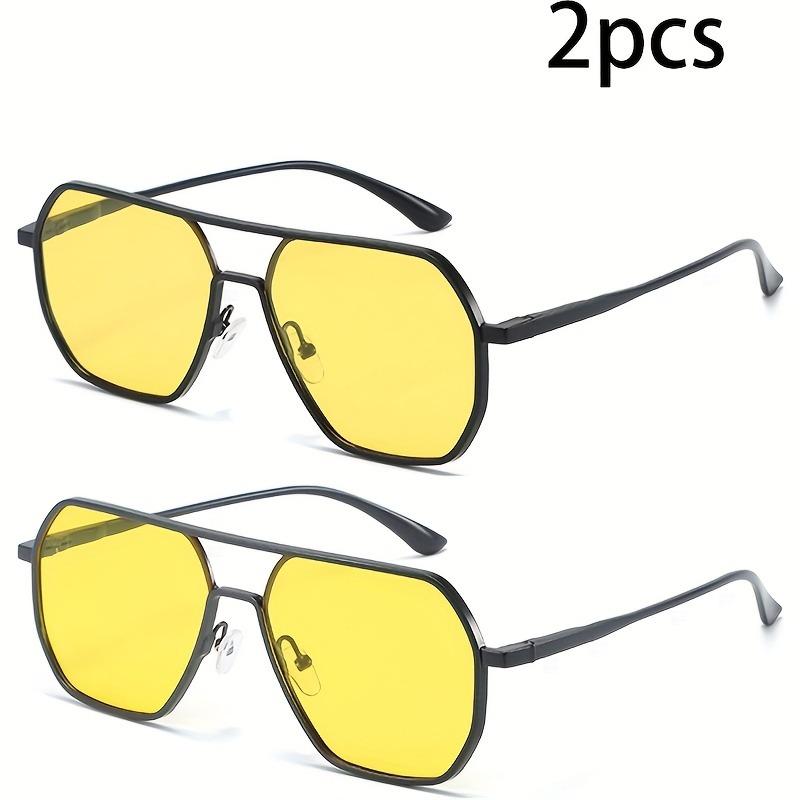 2 Pairs of New Fashionable Dual Beam Polarized Day and Night Dual-use Outdoor Driving and Fishing Sunglasses