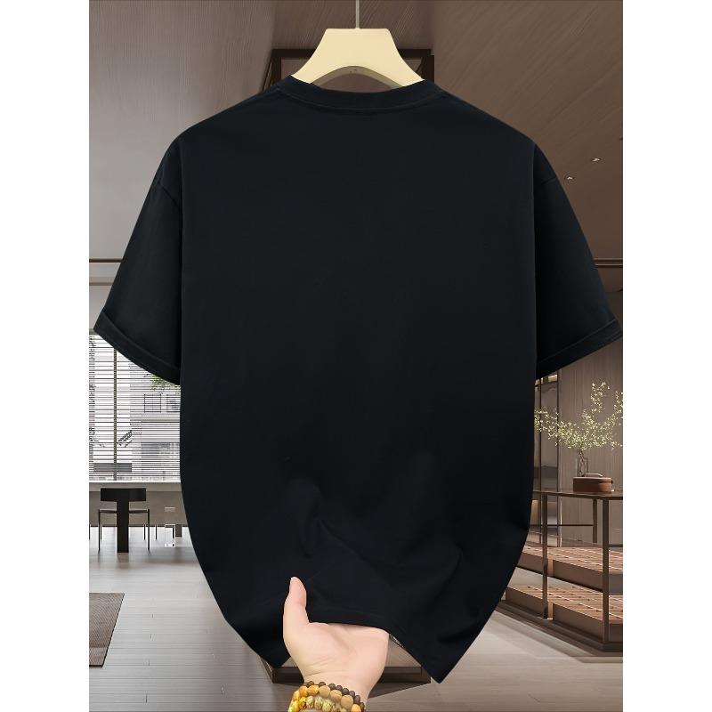 European Sizes Men'S Loose Fit Graphic T-Shirt - 100% Cotton Short Sleeve Crew Neck T-Shirt with Space Themed Print Machine Washable