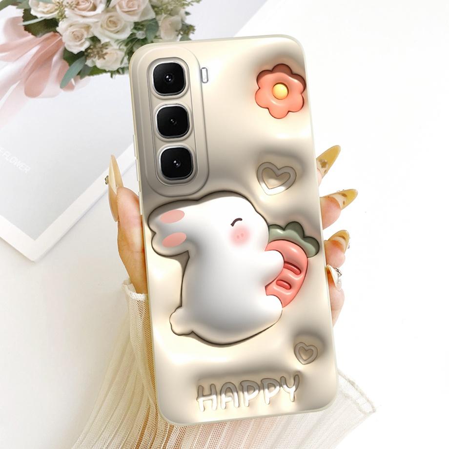 Phone Case For Infinix Hot 60 Pro 60i Black Cat Cartoon Dragon Animals Pattern Bumper For Hot 60 Pro+ Soft Liquid Silicone Cover