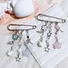 Pink and Blue Y2k Stars Brooch Bag Charm Beaded Brooch Fashion Outfit Beaded Bag Pins  Women Girls