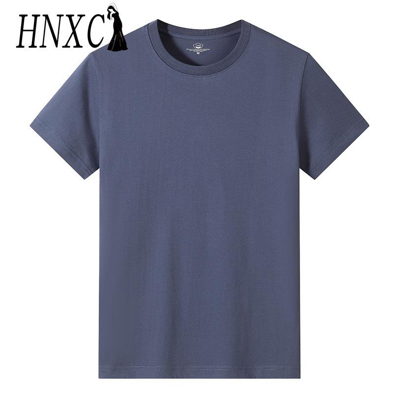 HNXC Kortermet t-skjorte i bomull for menn mote løs halvermet skjorte med trykt medfølende skjorte
