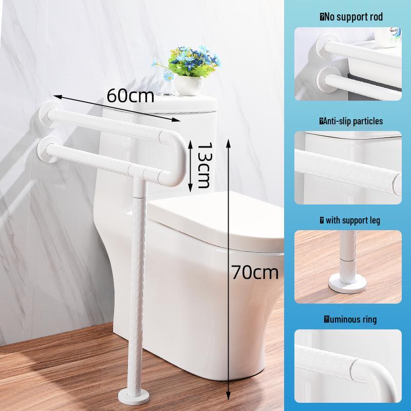 Bară de sprijin în formă de U pentru baie pentru vârstnici - Mâner de duș/toaletă din nailon fără bariere