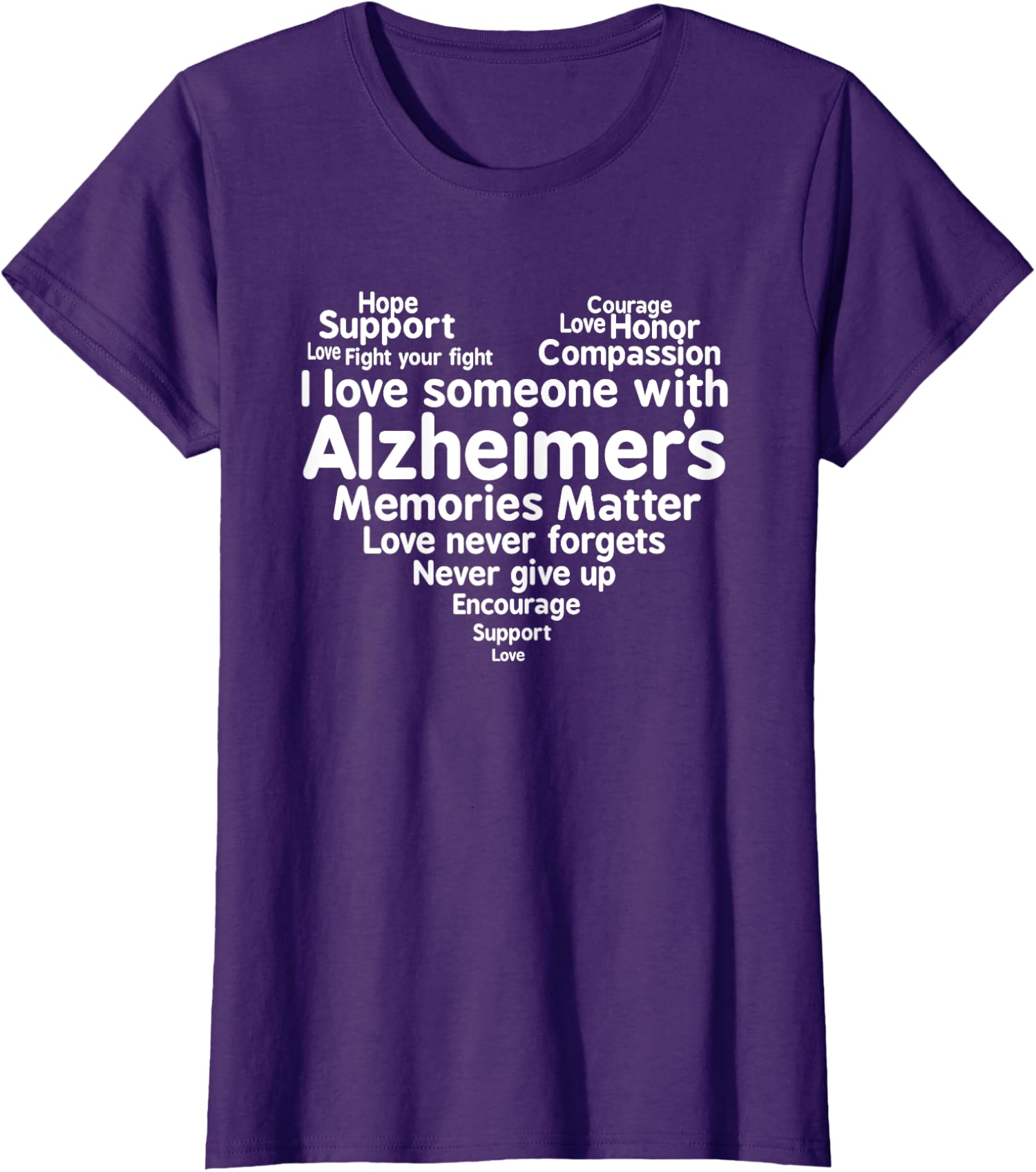 Alzheimers Awareness Month Support Ladies  Crewneck T-Shirt Unisex T-Shirt XXL