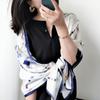 180*65cm 100% Mulberry Silk Printed Scarf Summer Sun Protection Thin Shawl Beach Scarf Neckerchief