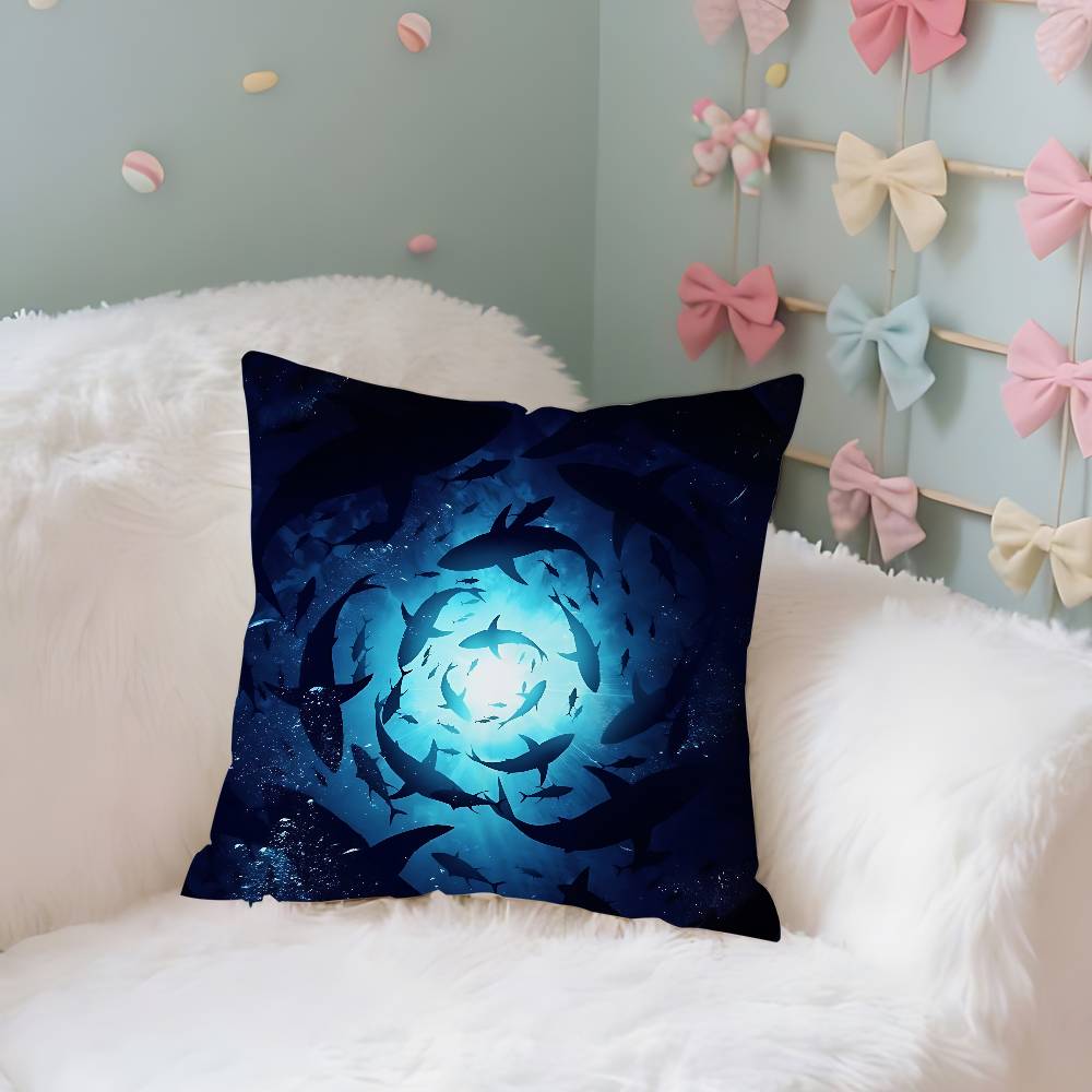 Quiet And Ethereal Blue Case Plush Fabric Soft Pillowcase Double Sided Print Cushion Cover Household Gifts