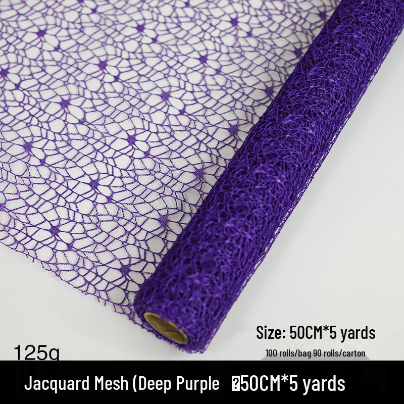 Wrap en Mesh Jacquard Fleuri Coloré pour Bouquets