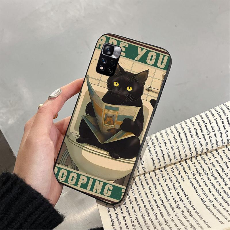 Phone Case For Xiaomi Poco C71 15T 14T Pro Redmi Note 15 14 14 13 Pro Redmi A5 15C 13C Cute Black Cats