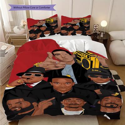 Rap Legends Visual Celebration Bedding 1 Duvet Cover 2 Pillowcase Without Core Soft And Comfortable Christmas Birthday Gift
