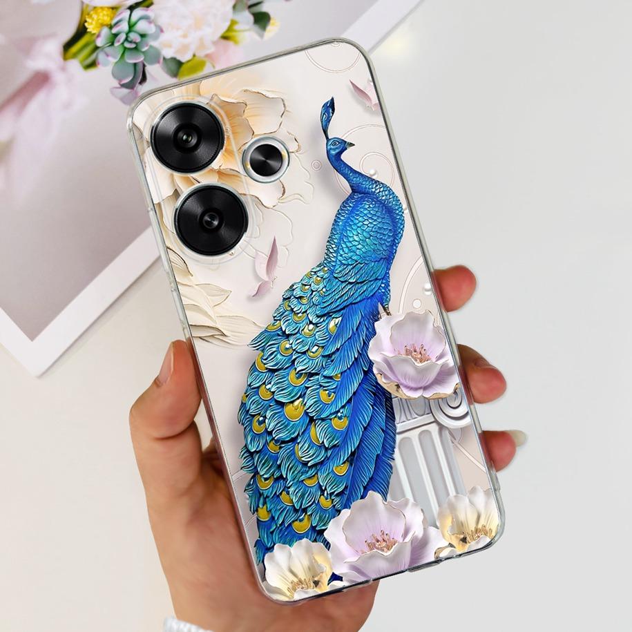 For Xiaomi Poco F6 Case Popular Butterfly Flower Soft Clear Silicone TPU Back Cover For Xiaomi Poco F6 5G F 6 PocoF6 Phone Cases