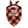 Happy Halloween Dog Bandanas Classic Plaid Fall Holiday Pet Bandanas Scarf Triangle Bibs Kerchief Gift Decoration for Dog Cat