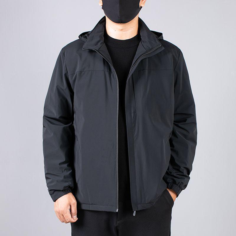 

Men s Lightweight Warm Cotton Windbreaker: Autumn/Winter Short Casual Plus Size, Loose Two-Layer Jacket. L 100-110