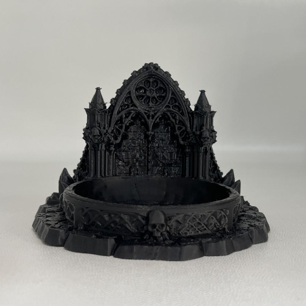 3D Printed Castle Jewelry Stand Black Gothic Style Decorative Tray  Desktop Decor