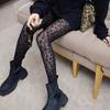 Schwarz Leopard Muster Sexy Retro Jacquard Strumpfhose Hohe Strümpfe Extra Lange Beinwärmer Für Damen