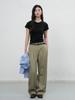 GENERALIDEA Belted Double-Pleat Wide Slacks [Olive] / Wbe3L11501