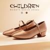 3.5CM Children Girls Women Satin Ballroom Latin Waltz Dance Shoe Low Heel Close Toe Indoor Dancing Shoes Heeled 3.5CM