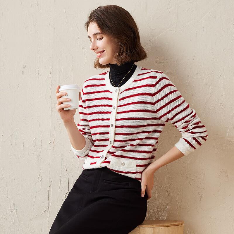 Women's Striped Cashmere Cardigan