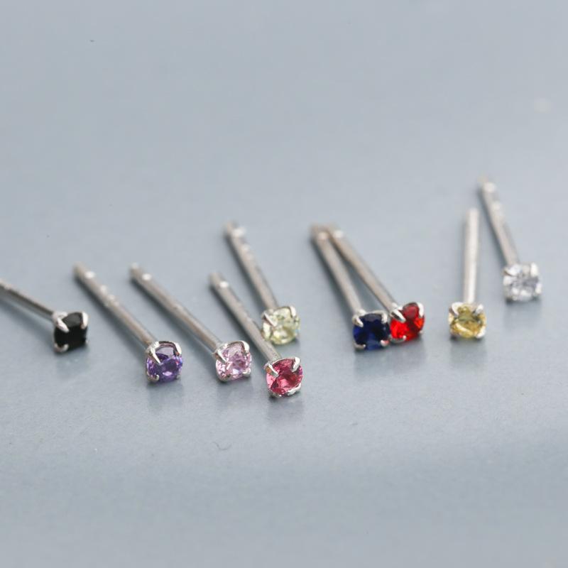 Mini Super Small Diamond Colored Earrings Japanese and Korean Men and Women Gentle Wind Nourishing Ear Piercing Earrings