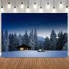 Winter Dreamy Natural Scene Photo Background Pine Forest Snow Mountain Christmas Party Home Decor Photography Backdrops Prop7