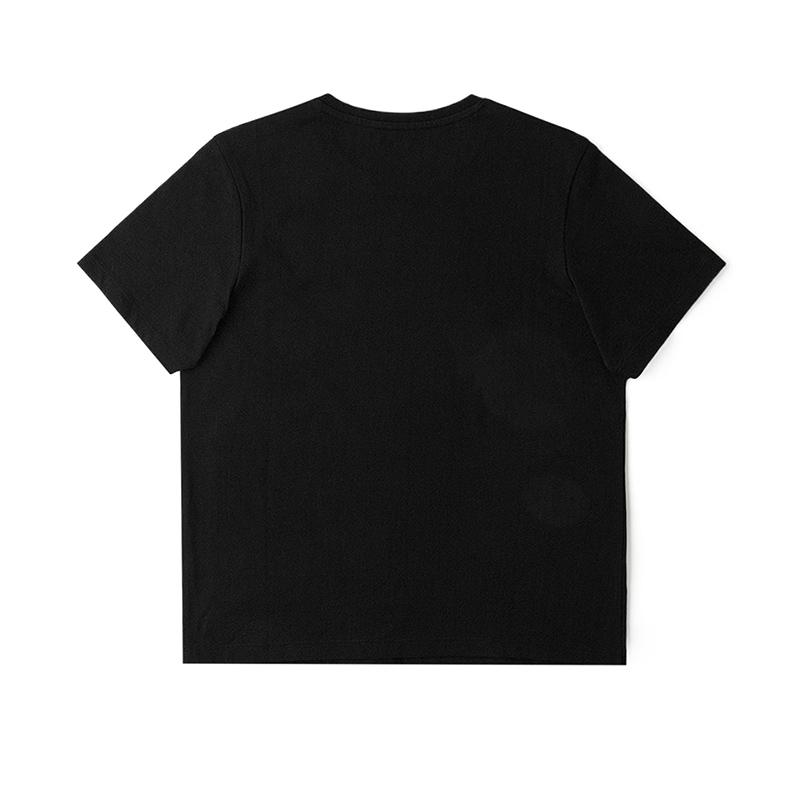 Standard Version Round Neck Embroidered Short Sleeve T-Shirt Women tops Black LWT0080523RT00FK11000