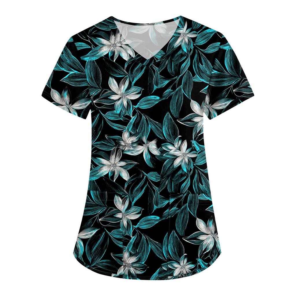 Dámská tištěná pracovní uniforma Ochranná pracovní uniforma s výstřihem do V