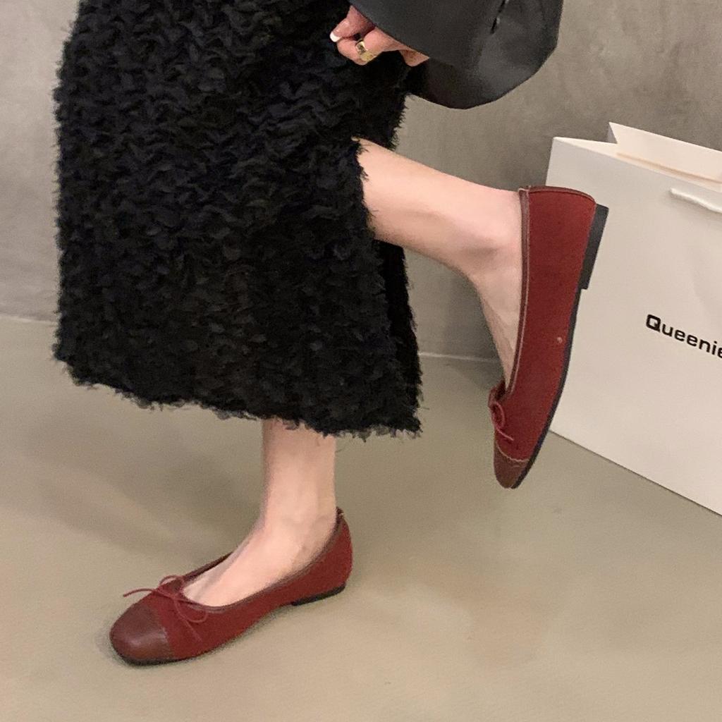 Fashion Bailamos 2025 Women Flats Ballet Shoes Square Toe Moccasins Thick Heel Flat Ballerina Shallow Shoes Casual Outdoor Slip On Flat