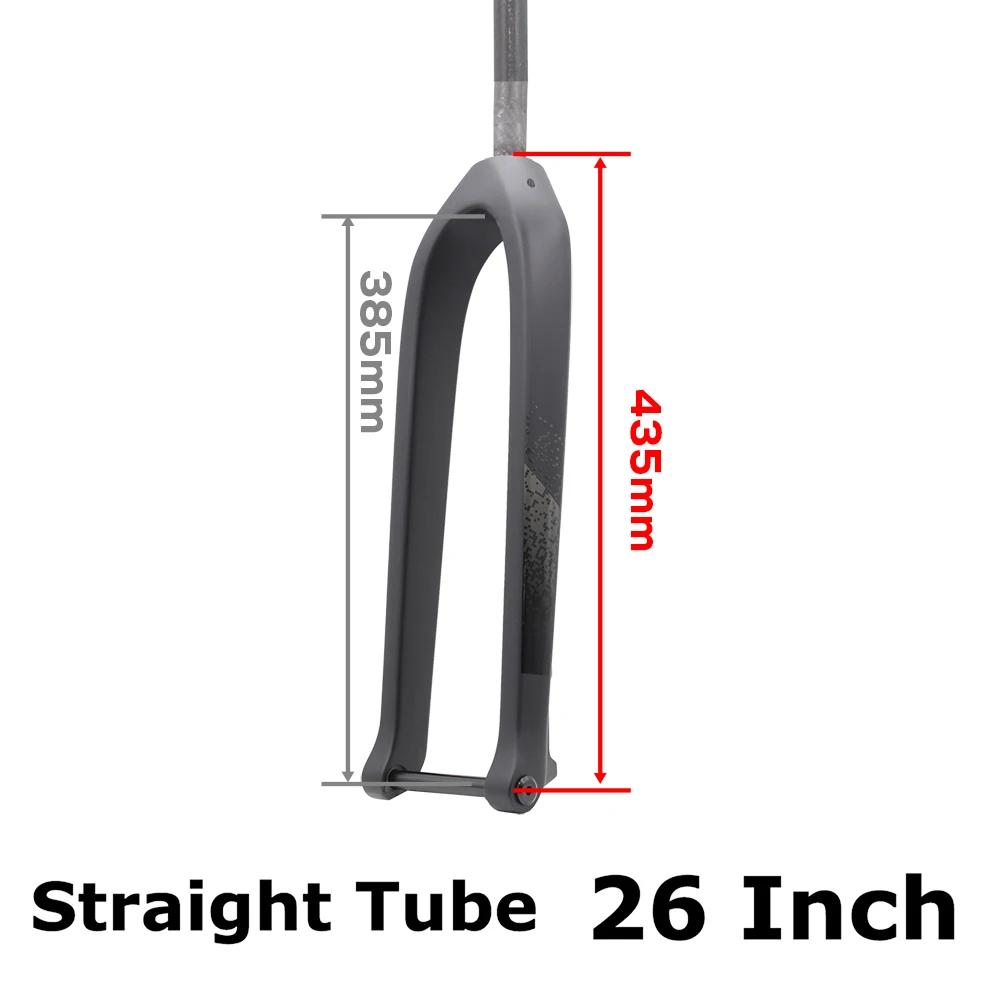 MTB Thru Axle 15*110mm Boost Fork,Full Carbon Bike Straight Or Tapared Rigid Bicycle Front Fork,26 /27.5 /29  ,Disc Brake Straight Tube 26inch