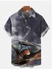 Fighter Series 1D Digital Printing Men's Hawaiian Shirt Short Sleeve Wholesale