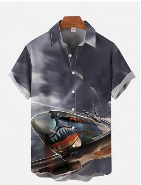 Fighter Series 1D Digital Printing Men's Hawaiian Shirt Short Sleeve Wholesale
