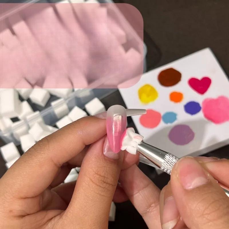 Quadratisches Nailart-Schwamm-Set Farbverlauf-Nagelpinsel Gel-Polish-Design Nagelschwamm Greifstift Maniküre-Zubehör