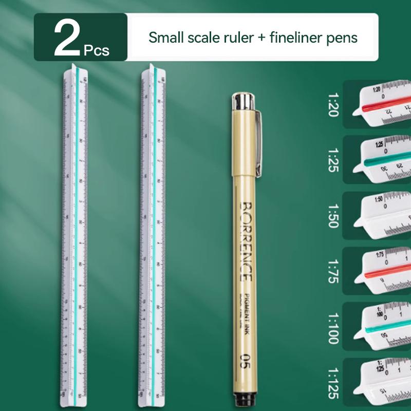 30cm Triangular Scale Ruler Drafting Measure Tool for Architects Engineers Students Drawing Straight Ruler Stationery Supplies