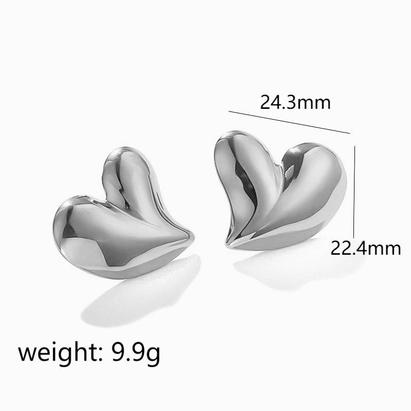 

Серьги в форме персикового сердца из 18-каратного золота, нержавеющая сталь, модные, универсальный дизайн, темпераментные женские украшения