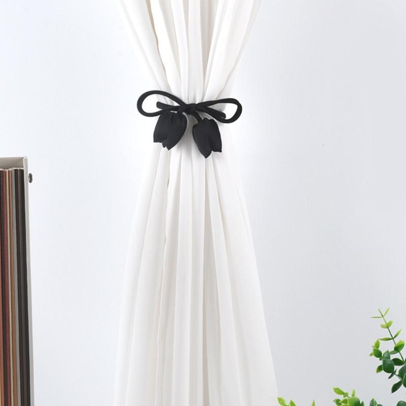Flower Shape Curtain Holdbacks Polyester Fabric Multiple Color Option Simple Setup Window Decoration