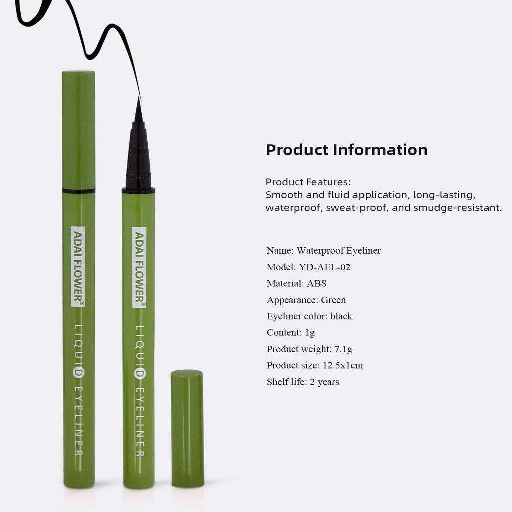 Waterproof Liquid Eyeliner Smudge-Proof & Transfer-Resistant Long-Lasting Appearance Green Eyeliner Black
