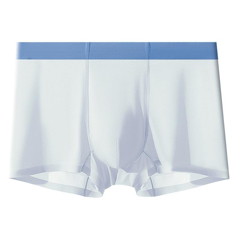 Large Size Men's Summer Thin New Cordyceps Antibacterial No Trace Ice Silk Breathable Quick Dry Flat Angle Underwear