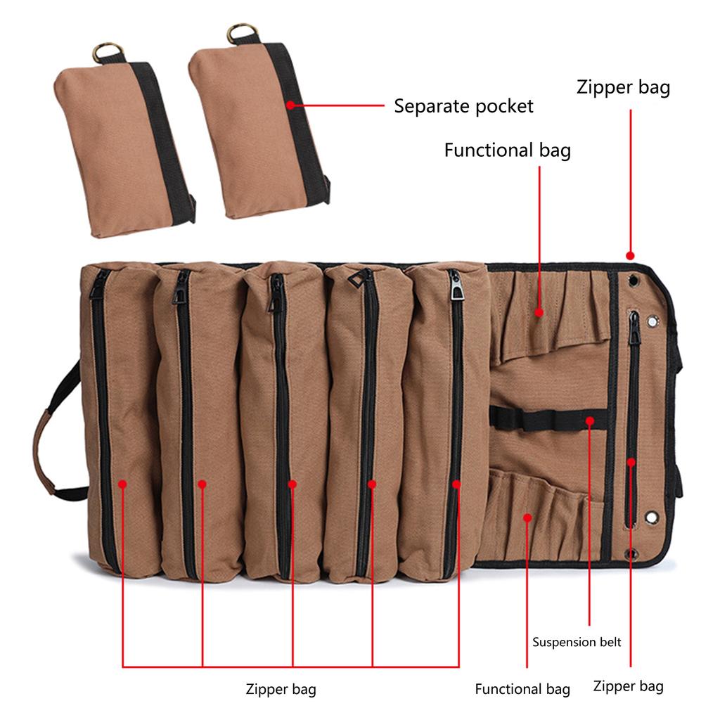 MultiPurpose Canvas Tool Bag Roll UP Tool Bag Tool Organizers with Multiple Pockets for Efficient Storage Easy Access