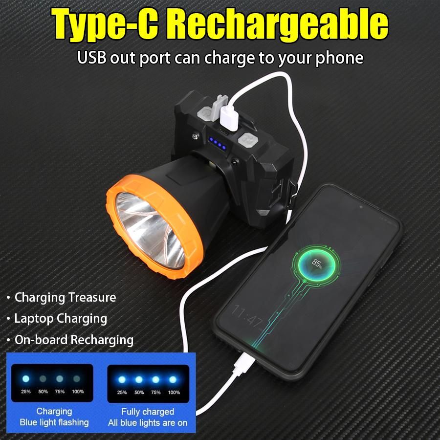 Super Bright Led Headlamp Rechargeable Induction Sensor Head Flashlight Built in Fan Outdoor Waterproof Camping Fishing Lantern