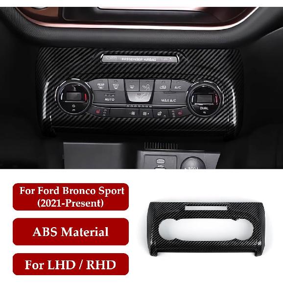 Car Carbon Fiber Center Console AC Switch Panel Sticker Decal Trim Cover Interior Decoration For Ford Bronco Sport    2024 2025 Accessories