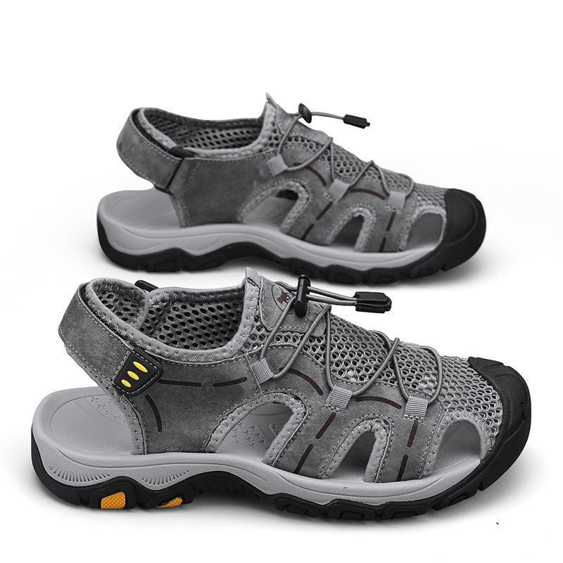 Men's 2024 Breathable Outdoor Sandals, Non-Slip Sport Beach Shoes with Hollow Design, Large Sizes Available