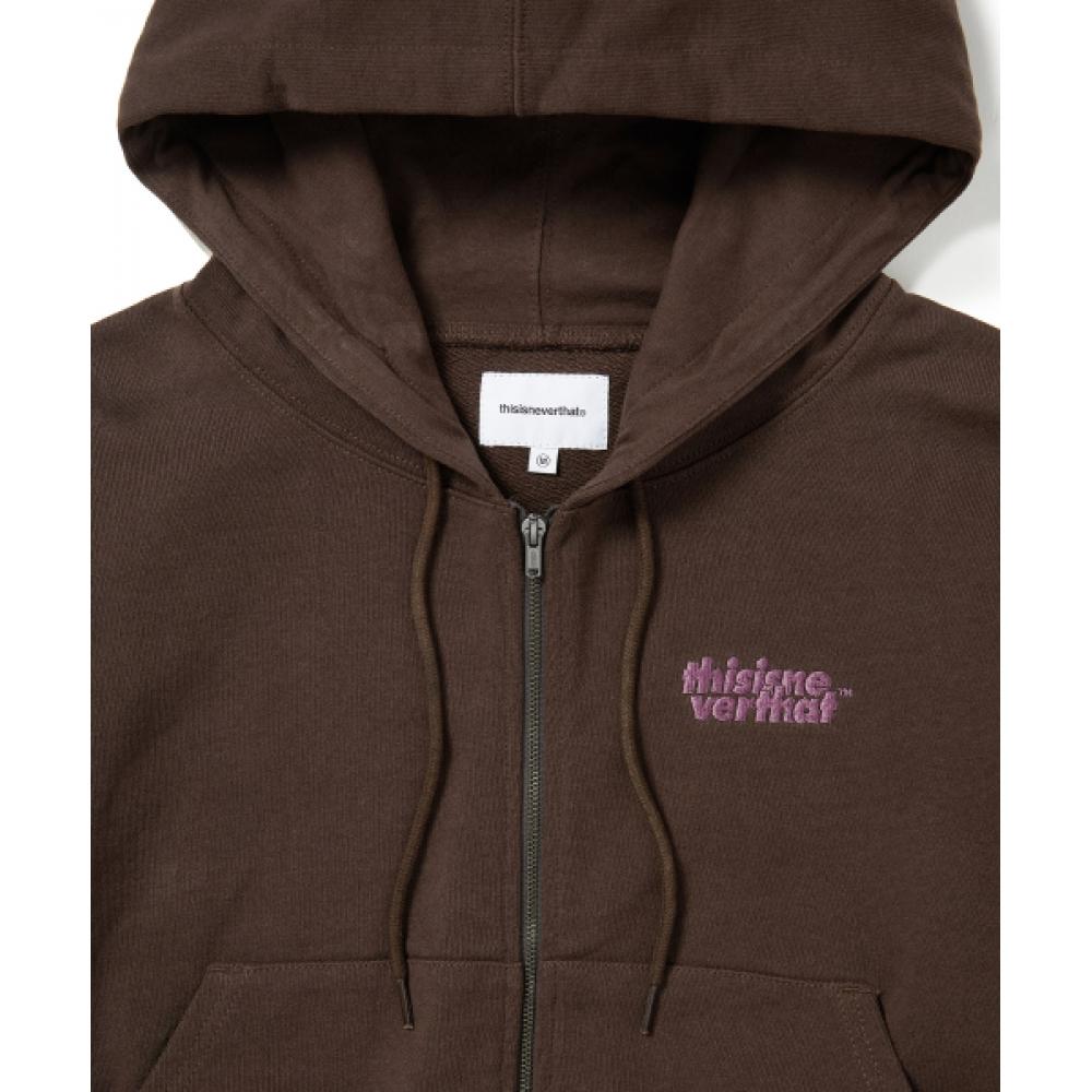 Thisisneverthat Ol Logo W Zip Up Hoodie Dark chocOlate