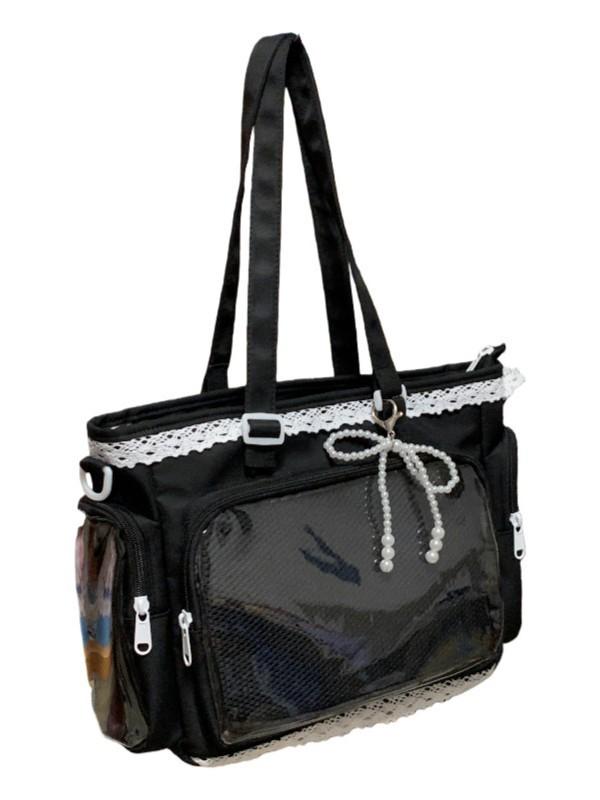 Simple Shoulder Bag For Students With Polyester Fabric And Inner Pocket For Casual Outings