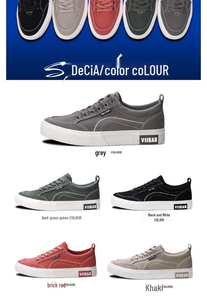 Spring Men's Korean-Style Canvas Lace-up Sneakers - Trendy, Breathable, Casual Low-top Board Shoes