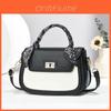Elegant Patchwork Small Shoulder Bag Fashionable Color Contrast Tote For Women