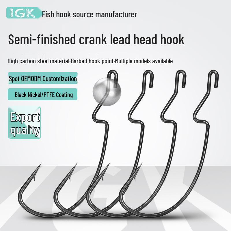 Corrosion-Resistant Teflon Coated High Carbon Steel Black Nickel Crank Lead Head Fishing Hook