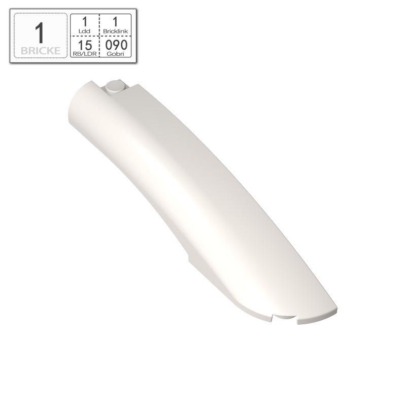 BRICKE 77182 2x10x2 Curved Fender (Right) LEGO-Compatible Block 50g (~12pcs) белый