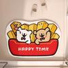 Cartoon Lines Puppy Imitation Cashmere Floor Mat Bathroom Absorbent Non-slip Mat Toilet Door Foot Mat Toilet Carpet