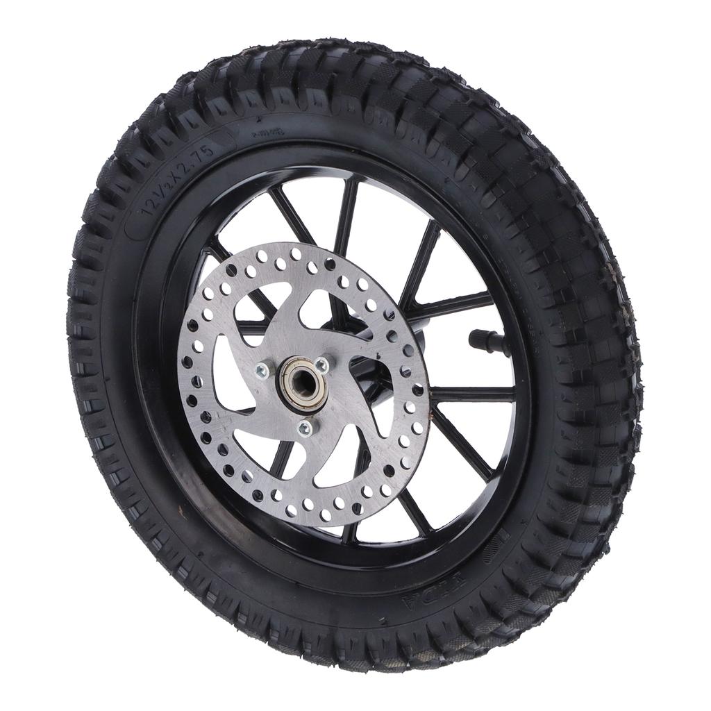 Rubber Front Wheel Tire 12.5x2.75in Disc Brake Sprocket Bolts for 47cc 49cc 2 Stroke Mini Dirt Bike